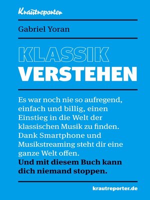 cover image of Klassik verstehen